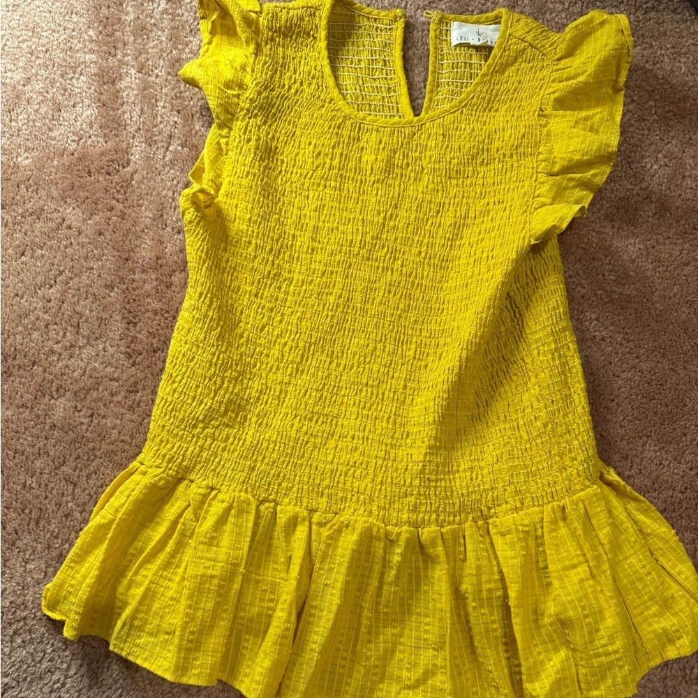 Lost + Wander Mustard Textured Top